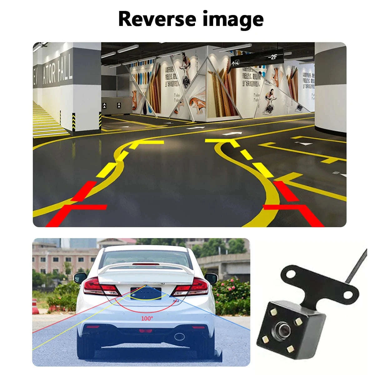 1080P 3-Channel Dash Cam with Front Rear Interior Recording-3-CH-Hardwire kit / No SD Card