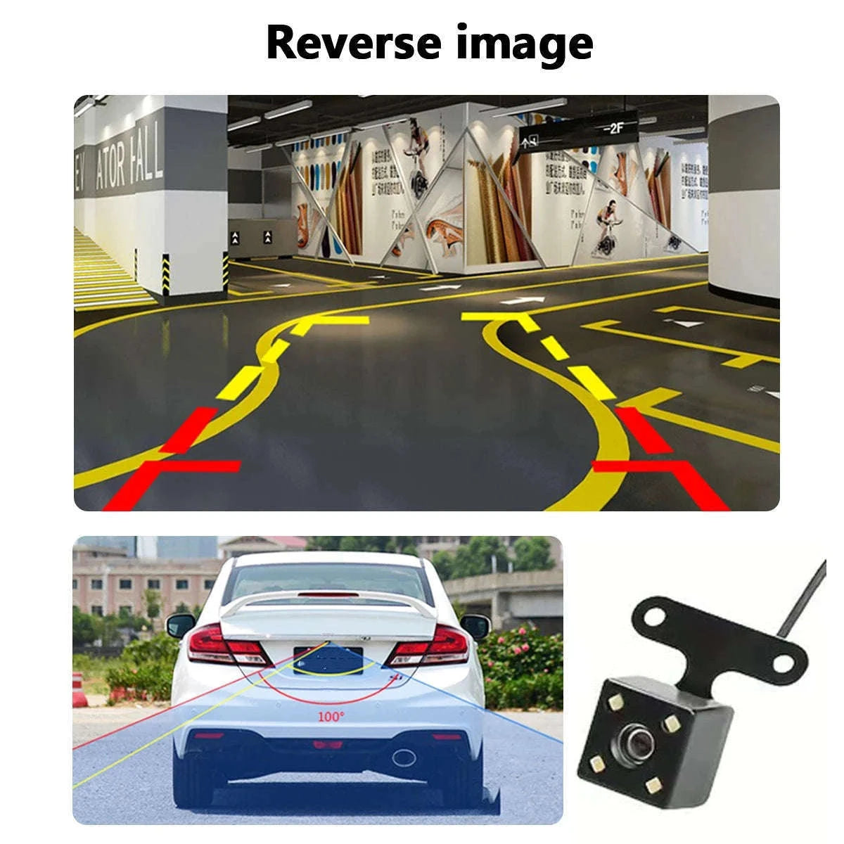 1080P 3-Channel Dash Cam with Front Rear Interior Recording-3-CH-Hardwire kit / No SD Card