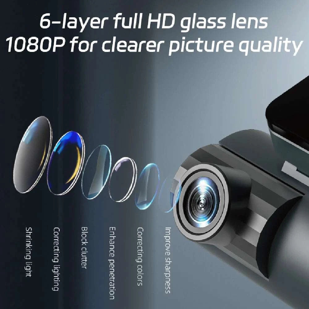 1080P 3-Way WiFi Dash Cam Front Inside Rear with Night Vision-front inside rear / United States