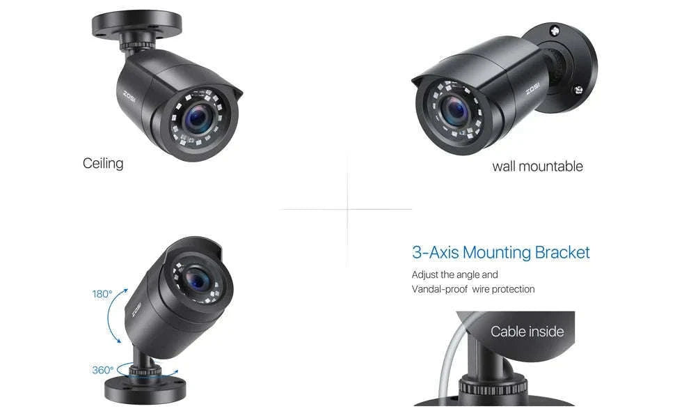 1080P 4 Pack HD-TVI Bullet Security Cameras-Black / spain