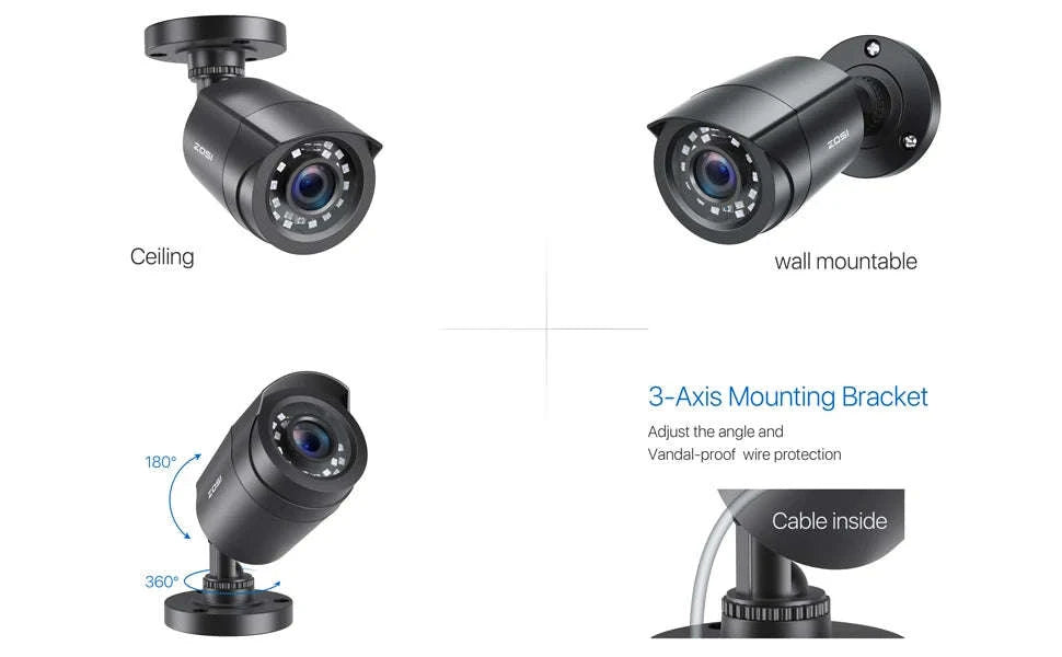 1080P 4 Pack HD-TVI Bullet Security Cameras-Black / spain
