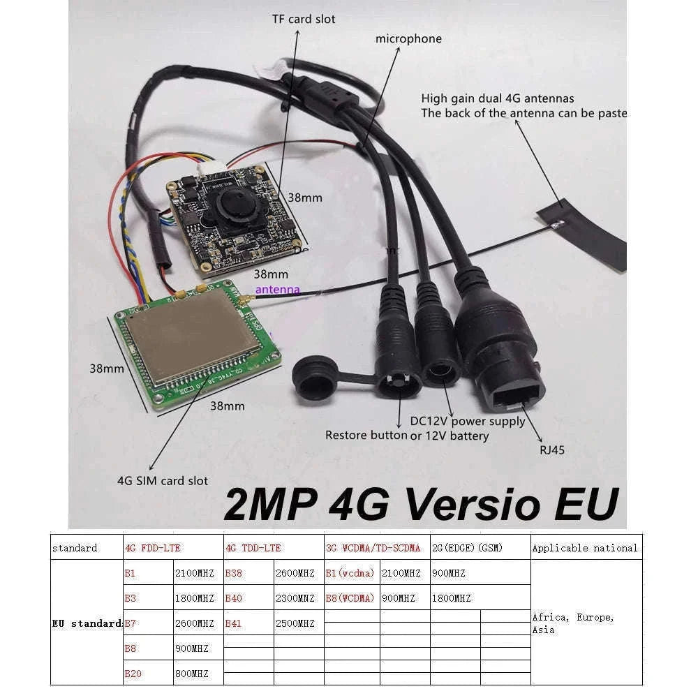 1080P 5MP 4G Camera Module with Motion Detection Alert-2MP 4G 2.8mm lens