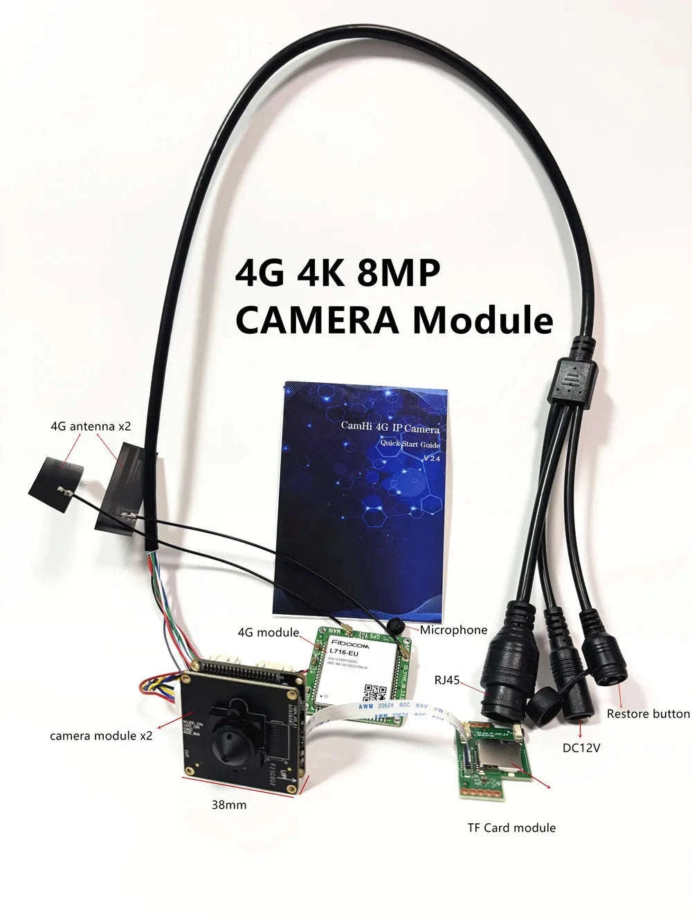 1080P 5MP 4G Camera Module with Motion Detection Alert-2MP 4G 2.8mm lens