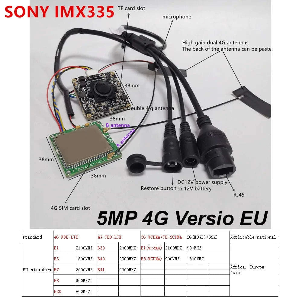 1080P 5MP 4G Camera Module with Motion Detection Alert-2MP 4G 2.8mm lens