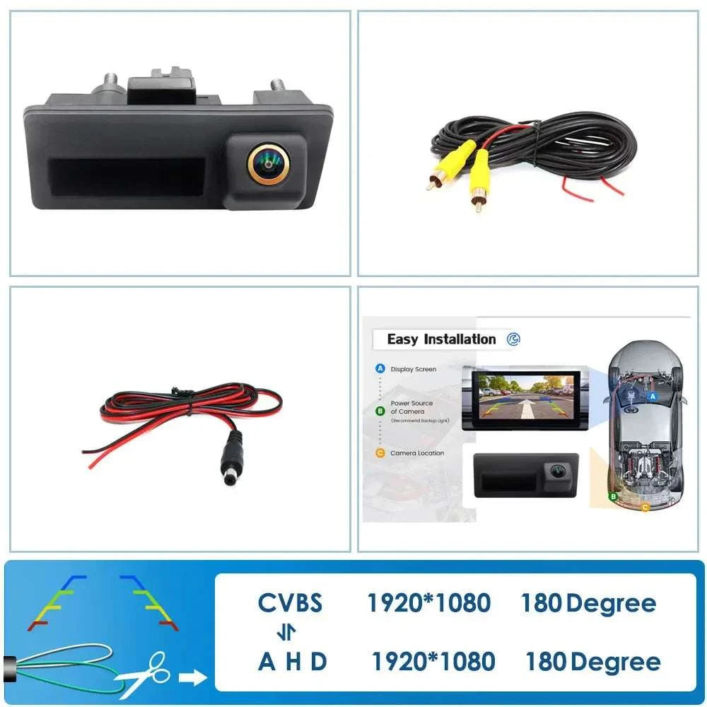 1080P AHD Car Rear View Camera 175° Wide Angle with Guide Lines-CCD 720P