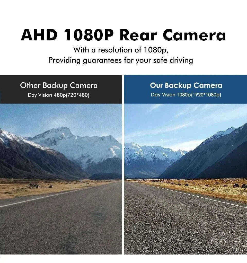 1080P AHD Car Rear View Camera with 180° Fisheye Night Vision-White
