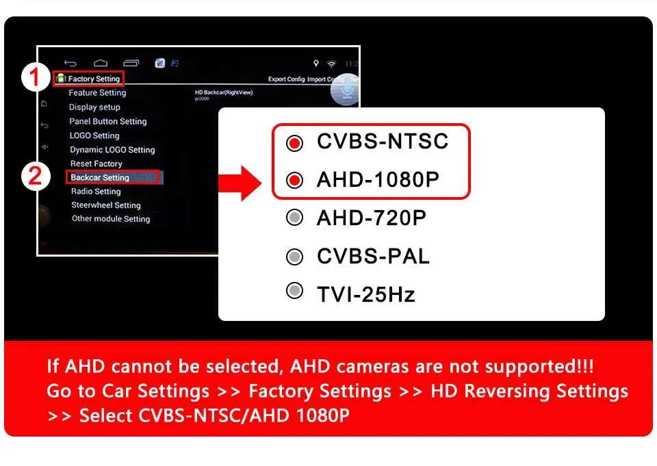 1080P AHD Car Rear View Camera with 180° Fisheye Night Vision-White