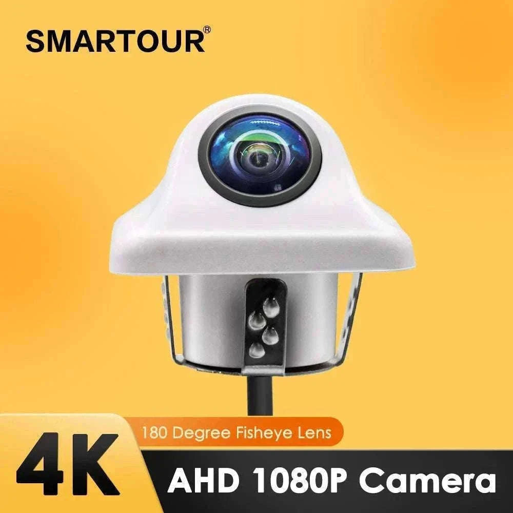 1080P AHD Car Rear View Camera with 180° Fisheye Night Vision-White