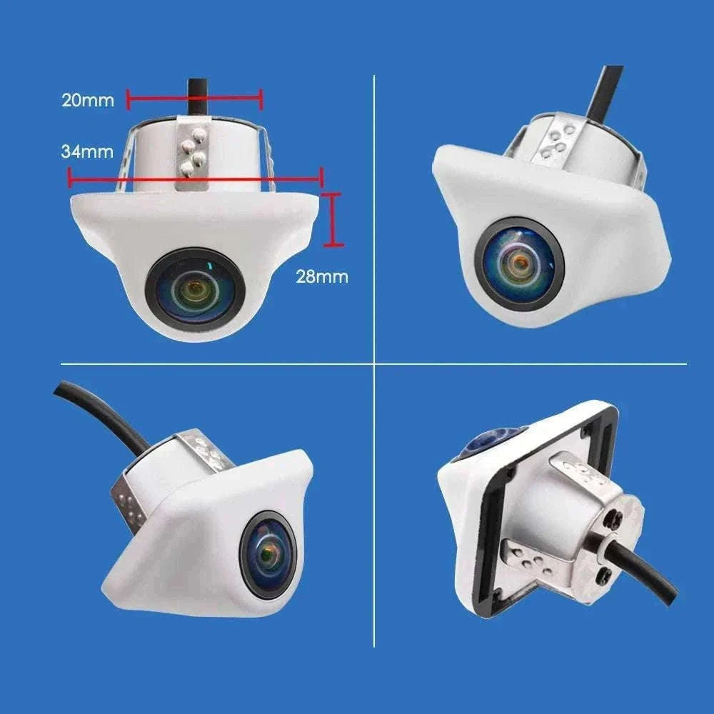 1080P AHD Car Rear View Camera with 180° Fisheye Night Vision-White