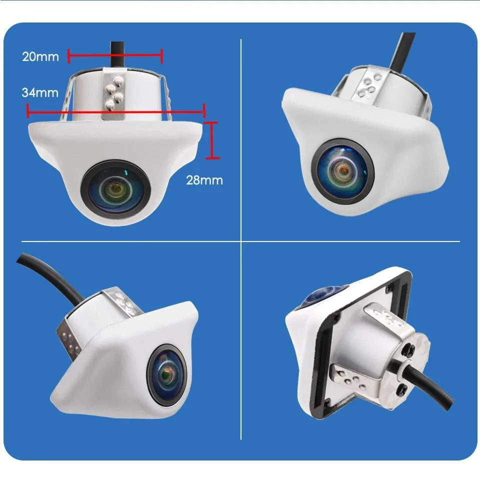 1080P AHD Car Rear View Camera with 180° Fisheye Night Vision-White