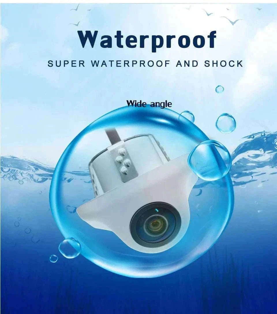 1080P AHD Car Rear View Camera with 180° Fisheye Night Vision-White