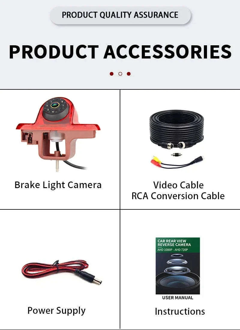 1080P AHD Reverse Camera Brake Light for Trafic Vivaro Combo-CVBS720P-AHD1080P / 12 V
