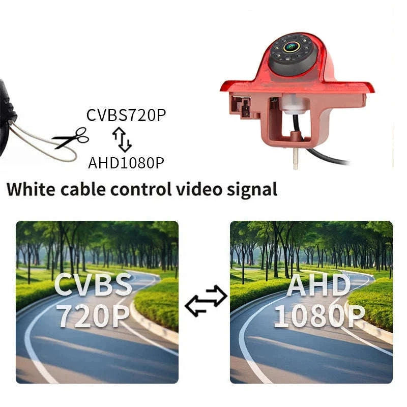 1080P AHD Reverse Camera Brake Light for Trafic Vivaro Combo-CVBS720P-AHD1080P / 12 V