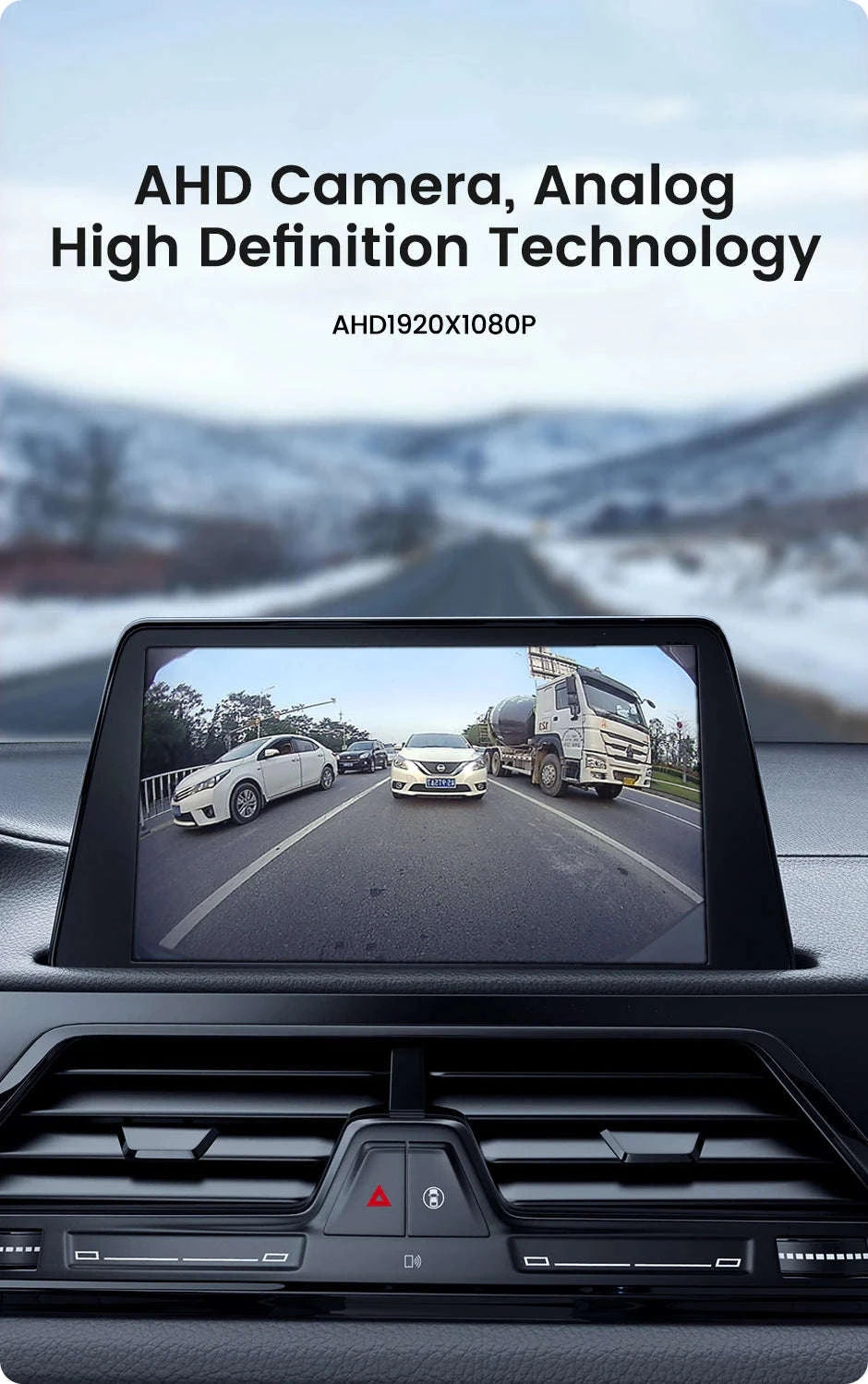 1080P Car Front Rear View Backup Camera 170° Night Vision-Black / AHD1080P