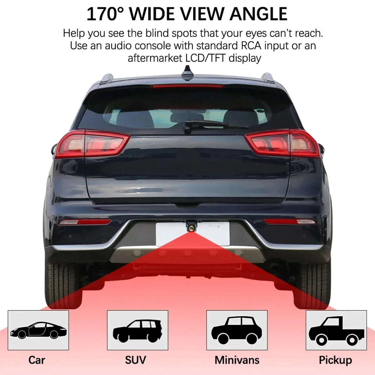 1080P Car Rear View Camera 170° Wide Angle Night Vision Waterproof Backup Camera-2Pcs
