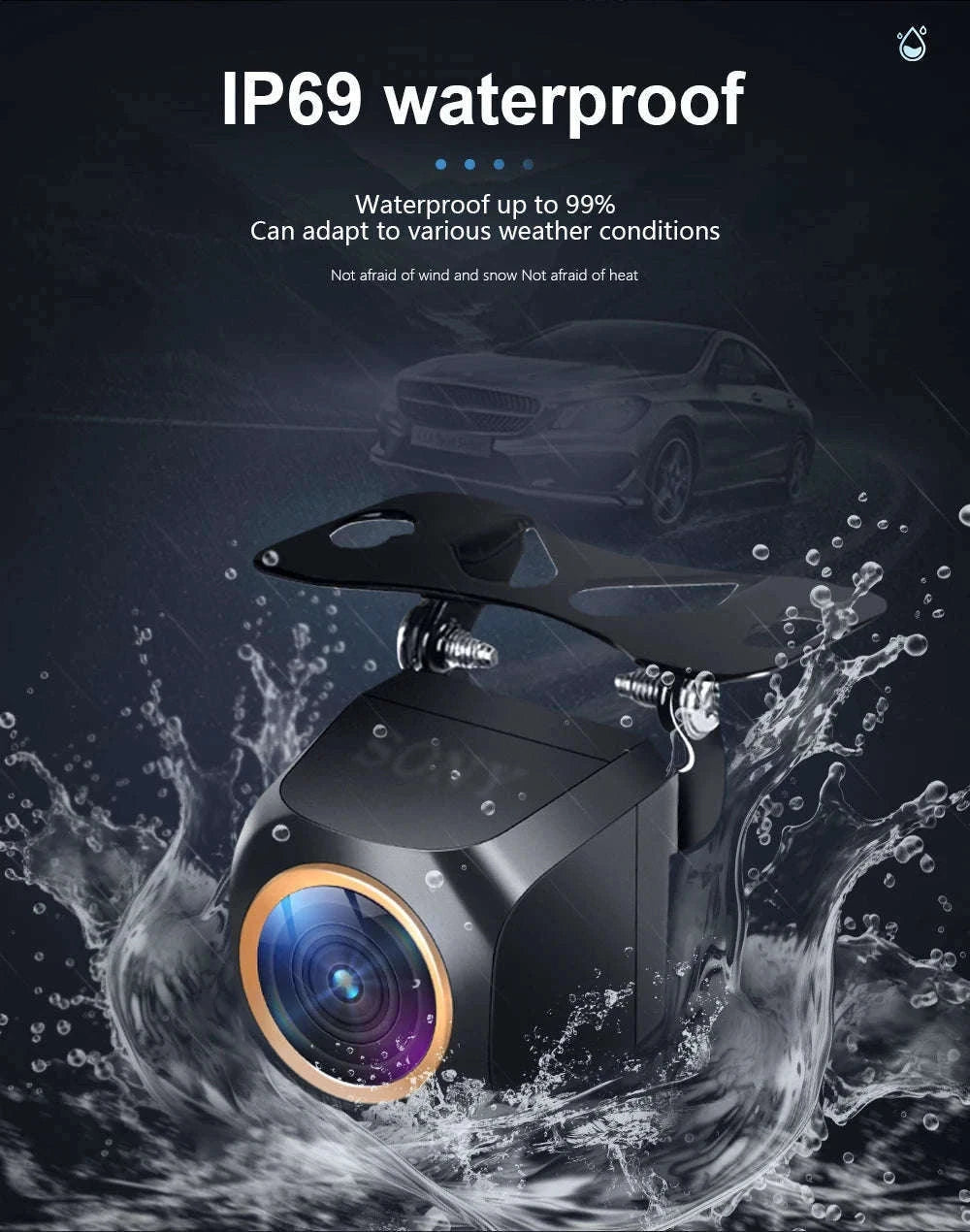 1080P Car Rear View Camera with 200° Fisheye Lens-200 / 12 V