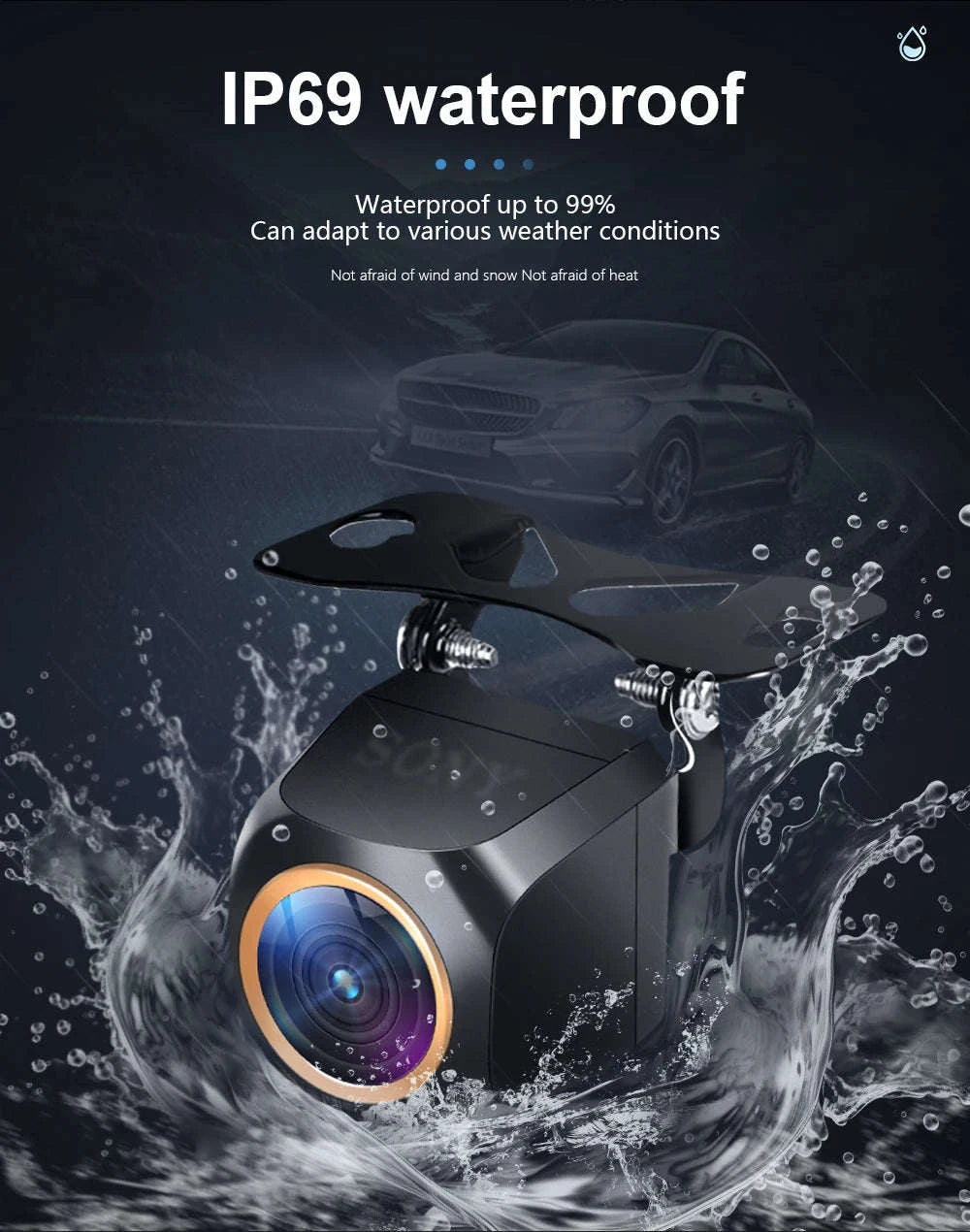 1080P Car Rear View Camera with 200° Fisheye Lens-200 / 12 V