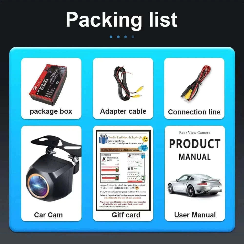 1080P Car Rear View Camera with 200° Fisheye Lens-200 / 12 V