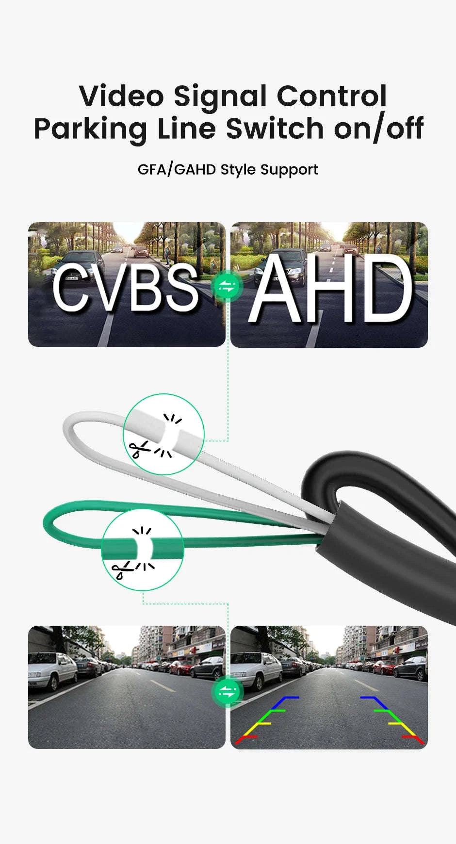 1080P Car Rear View Camera with Night Vision-CVBS AHD 720P Silver / 12V-24V