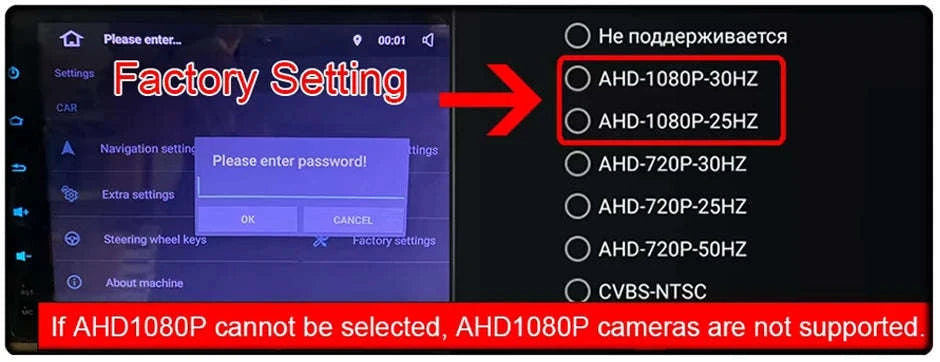 1080P Car Rear View Camera with Night Vision-CVBS AHD 720P Silver / 12V-24V