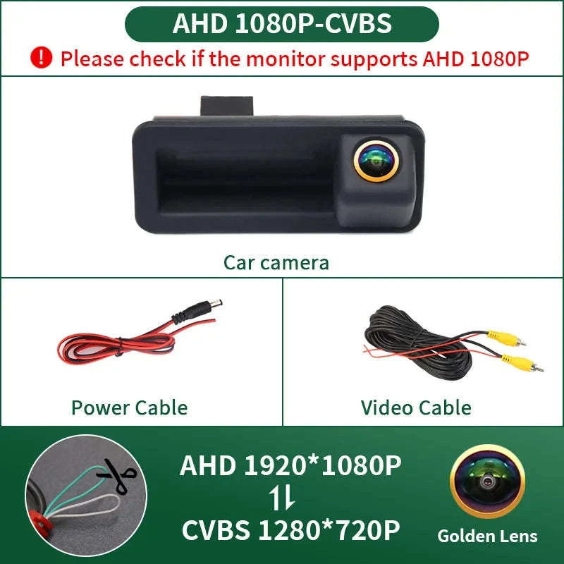 1080P Car Rear View Reverse Camera-AHD 1080P-CVBS / 12 V
