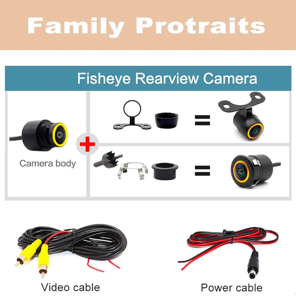 1080P Fisheye Backup Camera with 170° Wide View & Night Vision-C