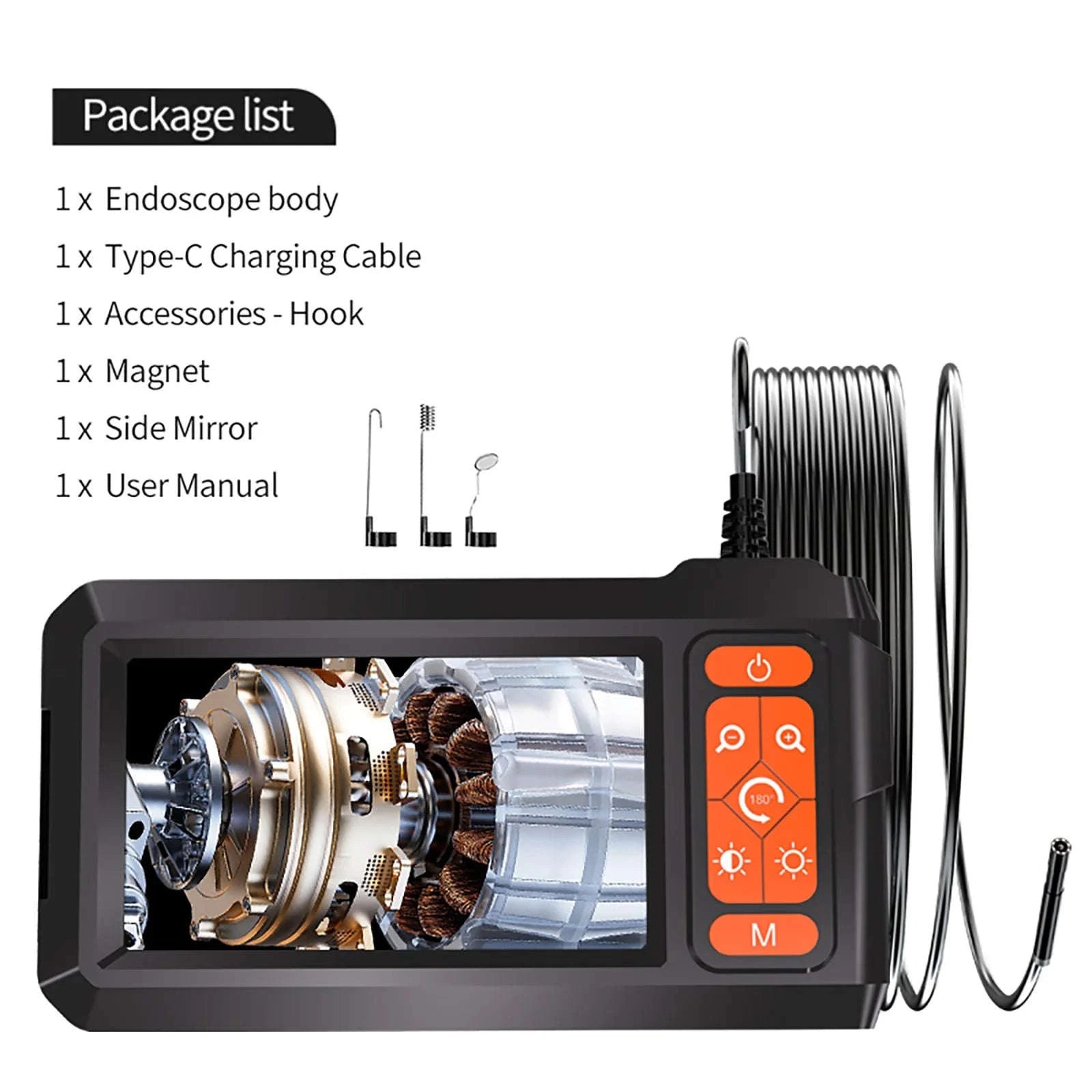 1080P HD Borescope Camera with 4.3" LCD and 8 LEDs-8MM SINGLE LENS / 5m / United States