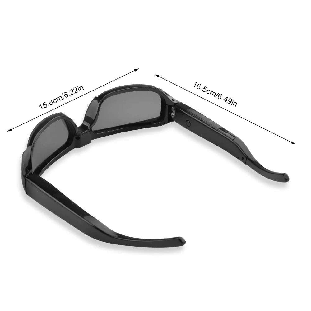 1080P HD Camera Glasses with Audio Recording and 120° Wide Angle-black / China Mainland