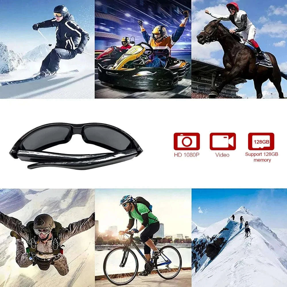 1080P HD Camera Glasses with Audio Recording and 120° Wide Angle-black / China Mainland
