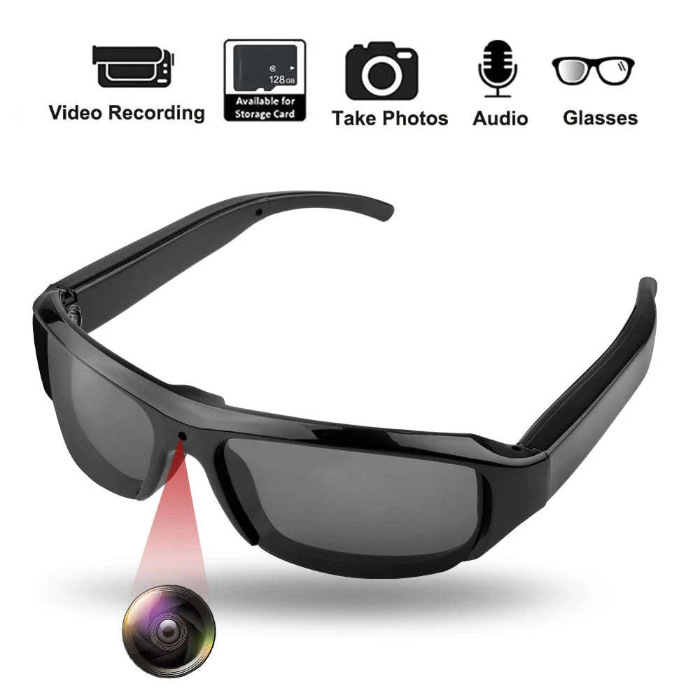 1080P HD Camera Glasses with Audio Recording and 120° Wide Angle-black / China Mainland
