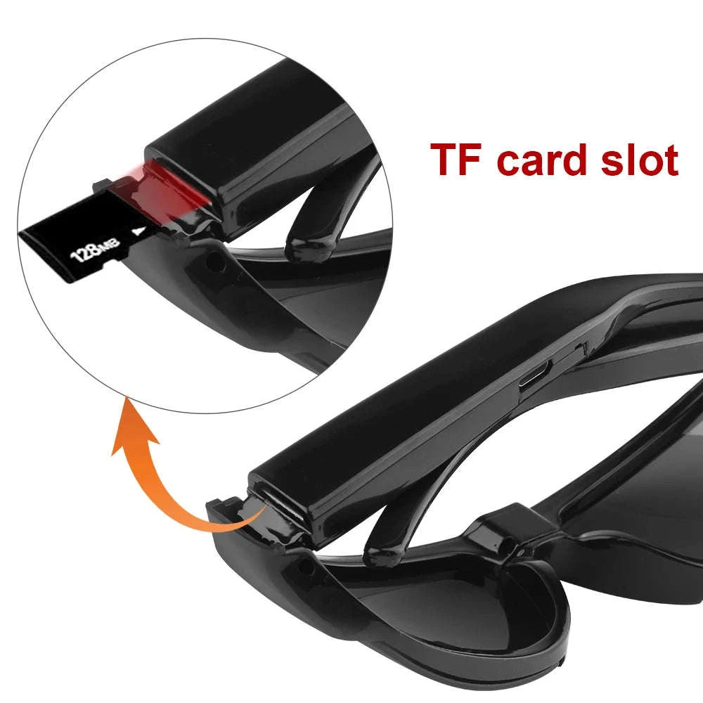 1080P HD Camera Glasses with Audio Recording and 120° Wide Angle-black / China Mainland