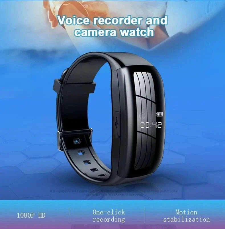 1080P HD Camera Watch with Voice Recorder and One-Click Recording-With otg adapter / 16GB