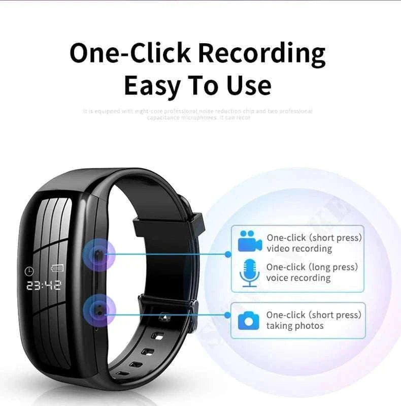 1080P HD Camera Watch with Voice Recorder and One-Click Recording-With otg adapter / 16GB