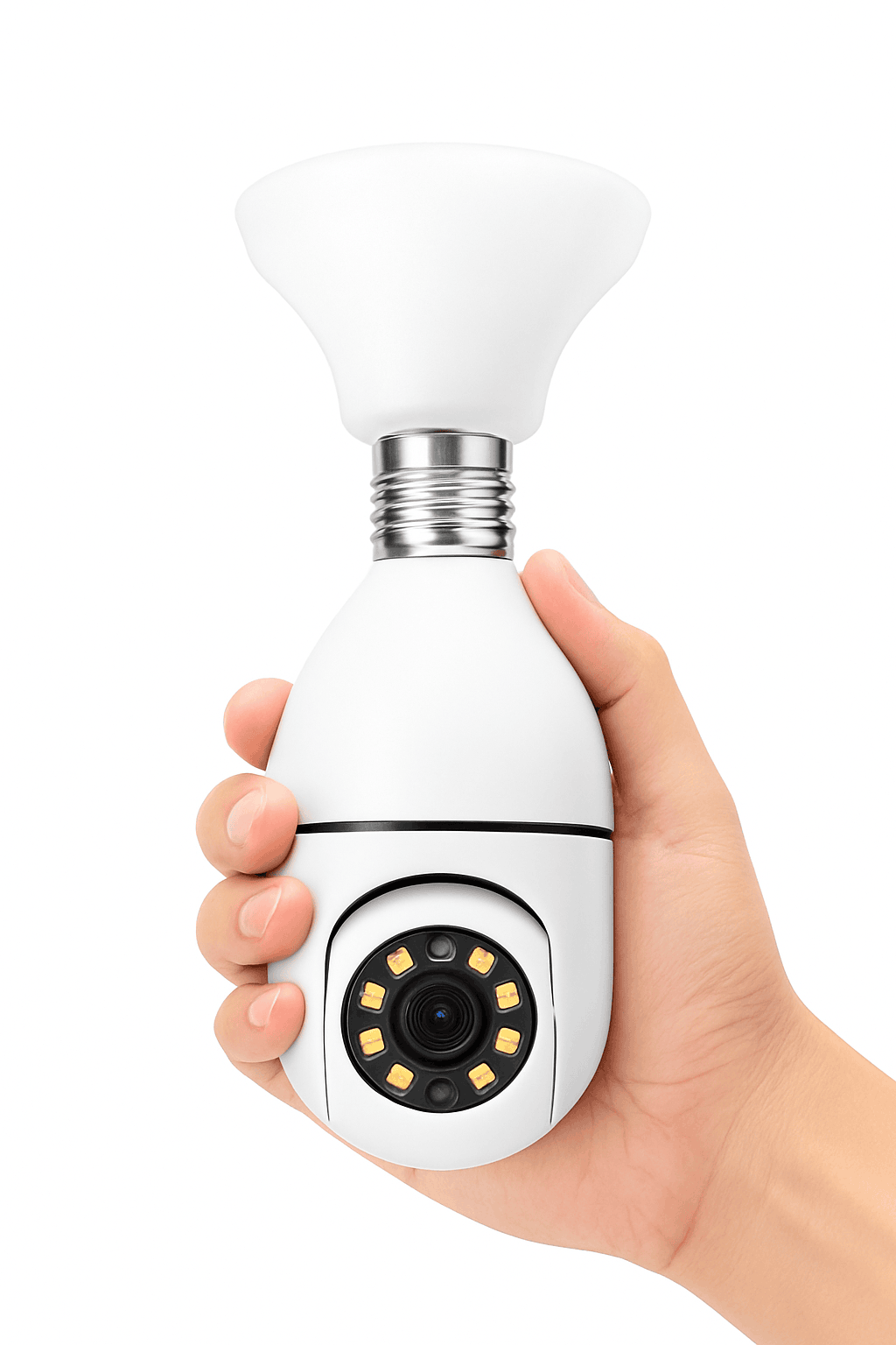 1080P HD E27 Bulb Security Camera WiFi for Home Monitoring-White