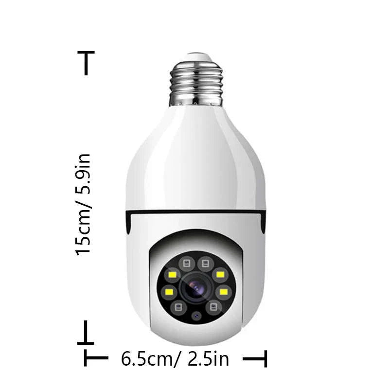1080P HD E27 Bulb Security Camera WiFi-White