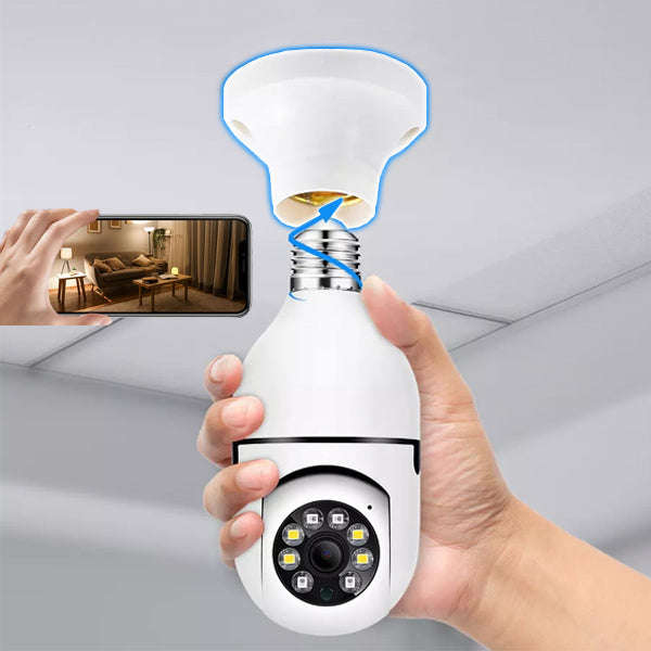 1080P HD E27 Bulb Security Camera WiFi-White