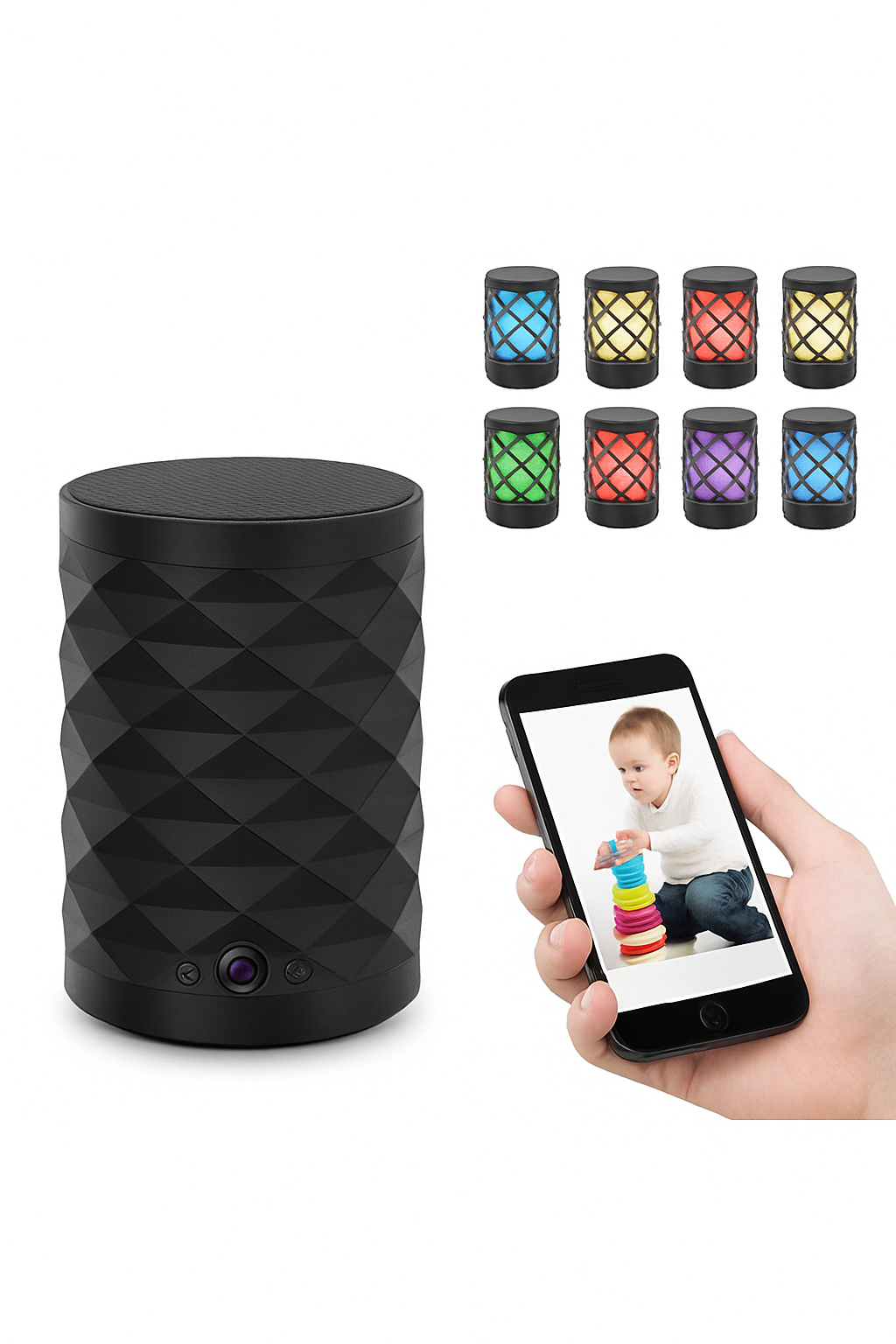 ナイトビジョン付き1080P HDミニWiFiカメラ Bluetoothスピーカー