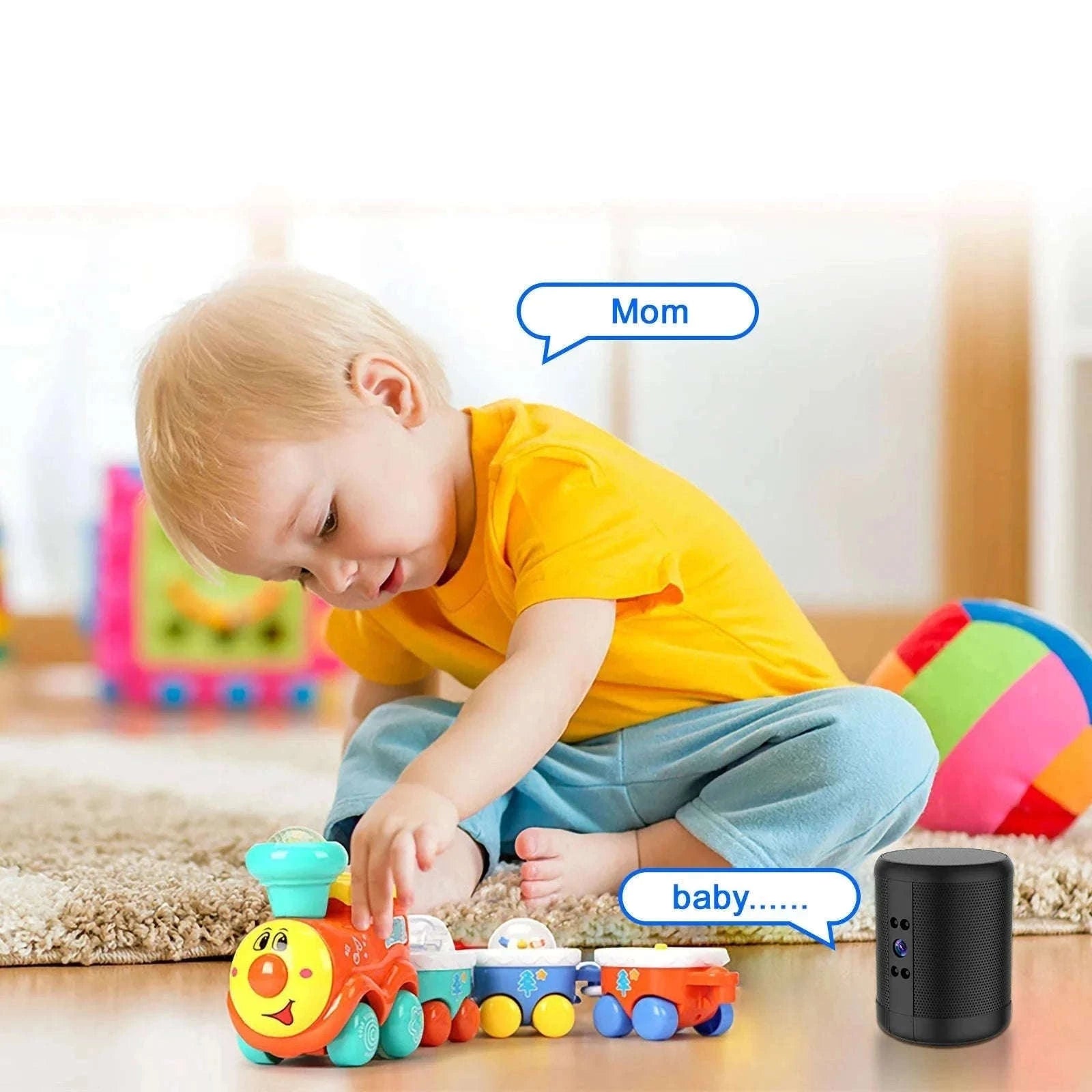 1080P HD Mini WiFi Camera Bluetooth Speaker with Night Vision-Black / only camera
