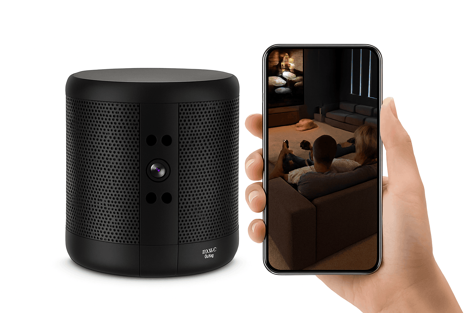 1080P HD Mini WiFi Camera Bluetooth Speaker with Night Vision-Black / only camera
