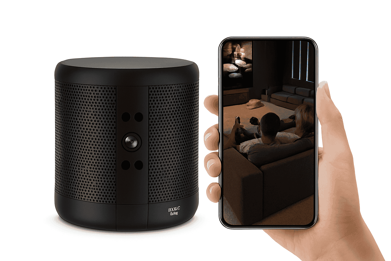 1080P HD Mini WiFi Camera Bluetooth Speaker with Night Vision-Black / only camera