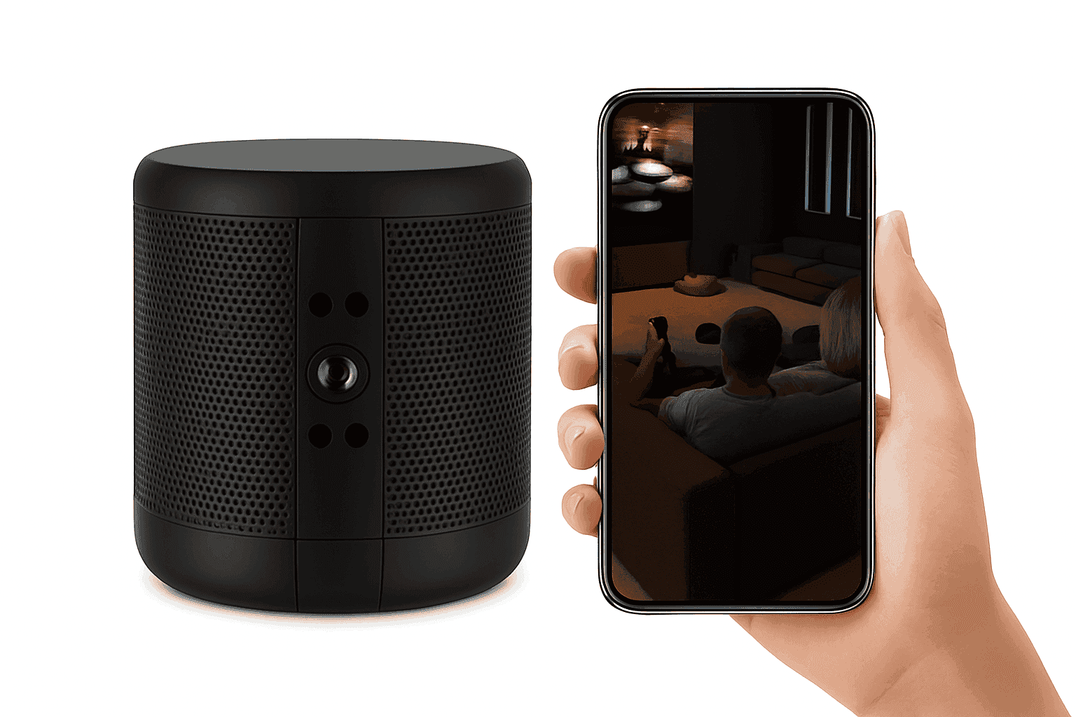 1080P HD Mini WiFi Camera Bluetooth Speaker with Night Vision-Black / only camera