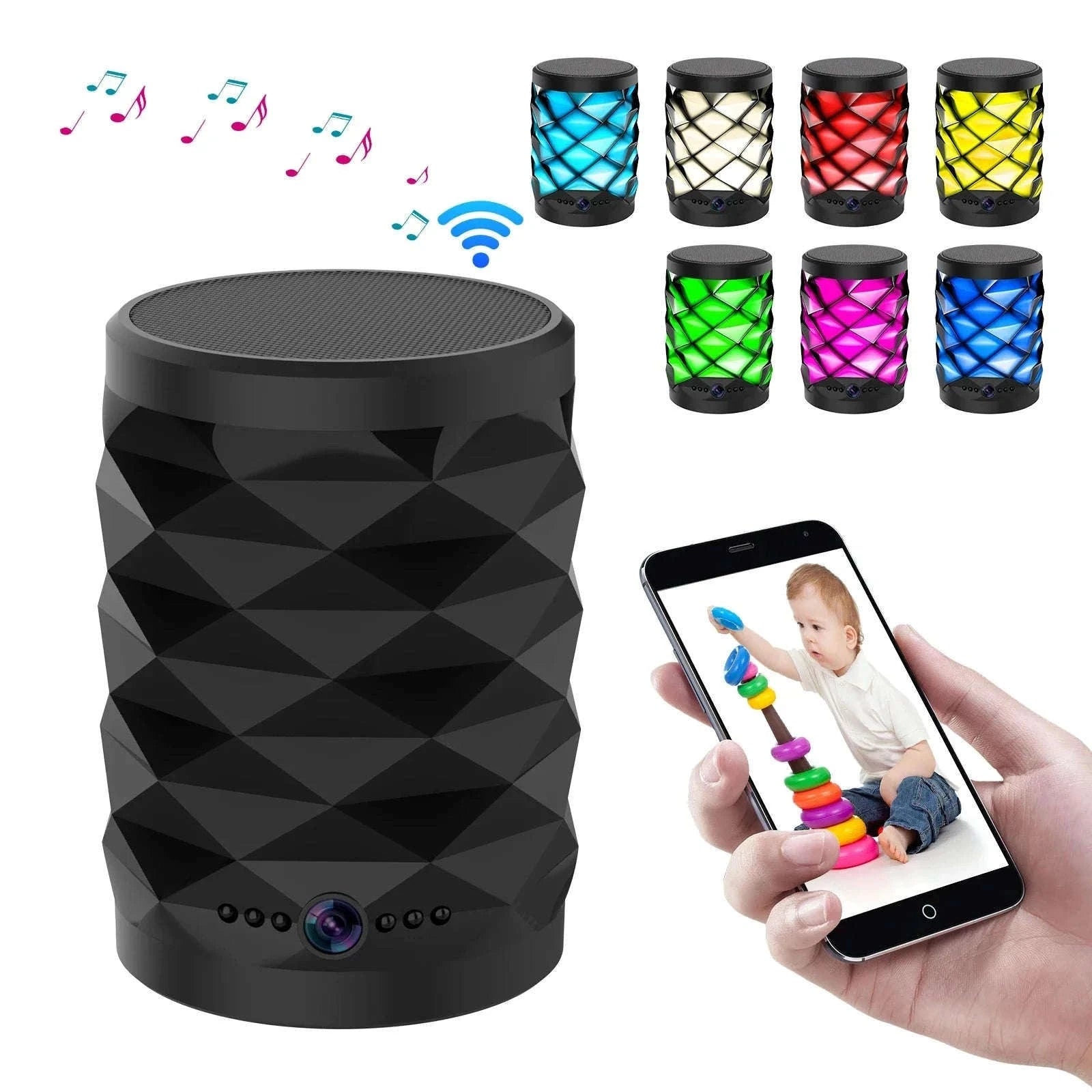 1080P HD Mini WiFi Camera Bluetooth Speaker with Night Vision-only camera