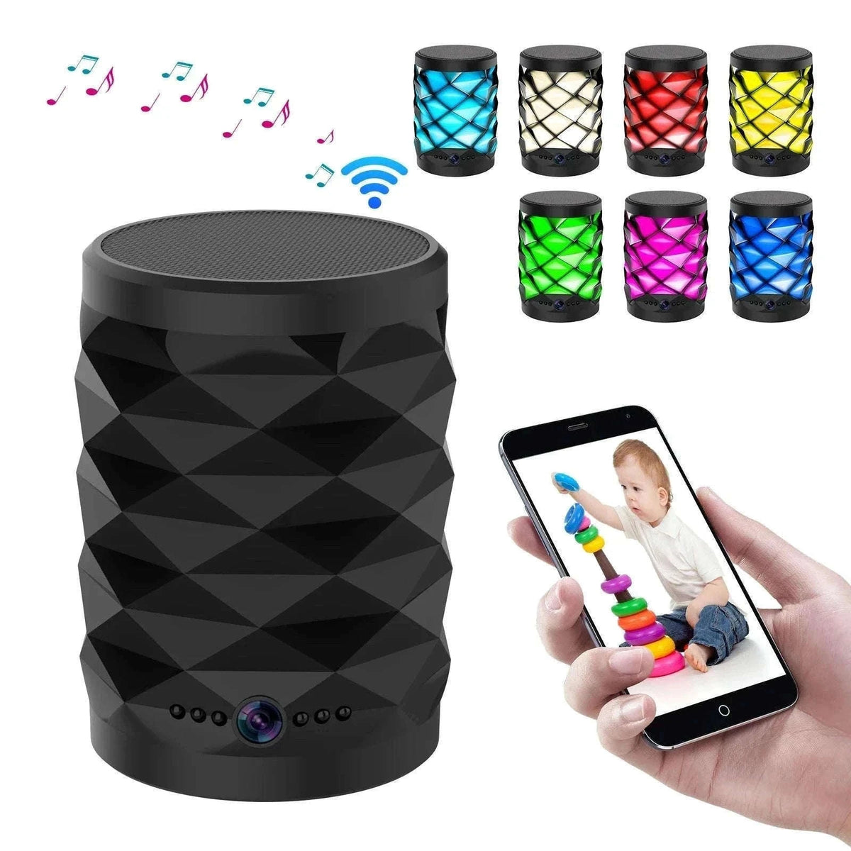 1080P HD Mini WiFi Camera Bluetooth Speaker with Night Vision-only camera