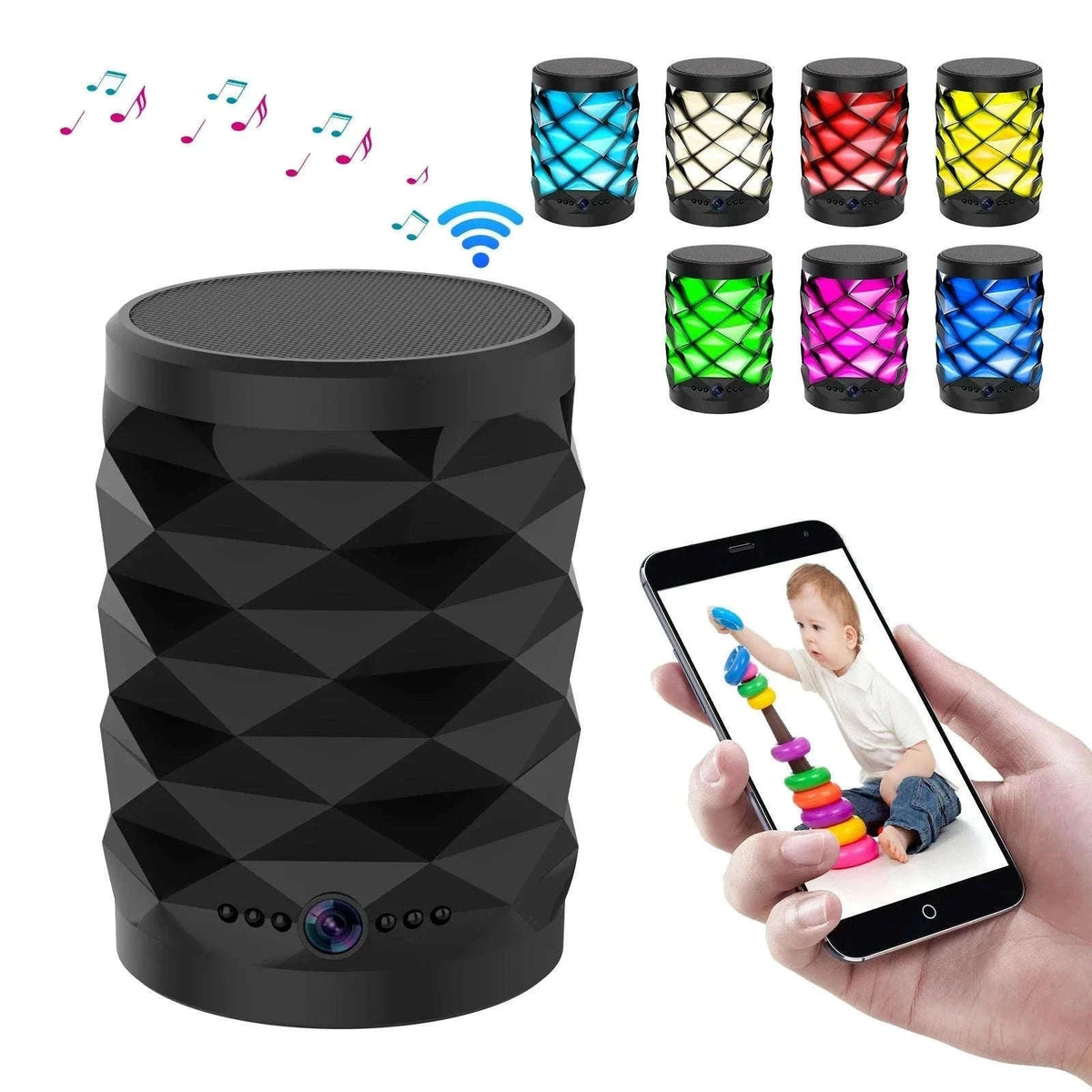 1080P HD Mini WiFi Camera Bluetooth Speaker with Night Vision-only camera