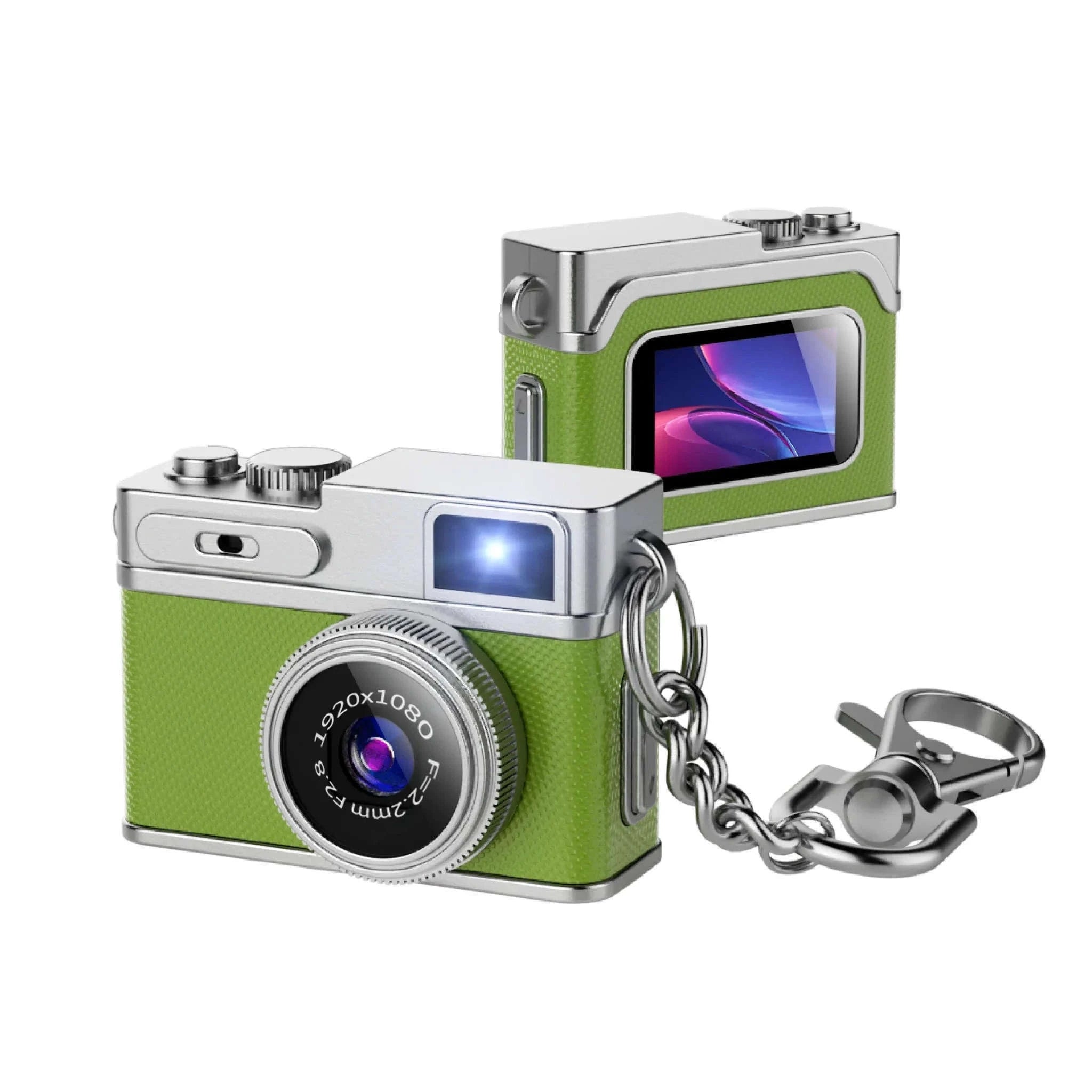 1080P HD Retro Thumb Camera Mini Keychain Wearable Recorder-G1 White / 8GB TF CARD