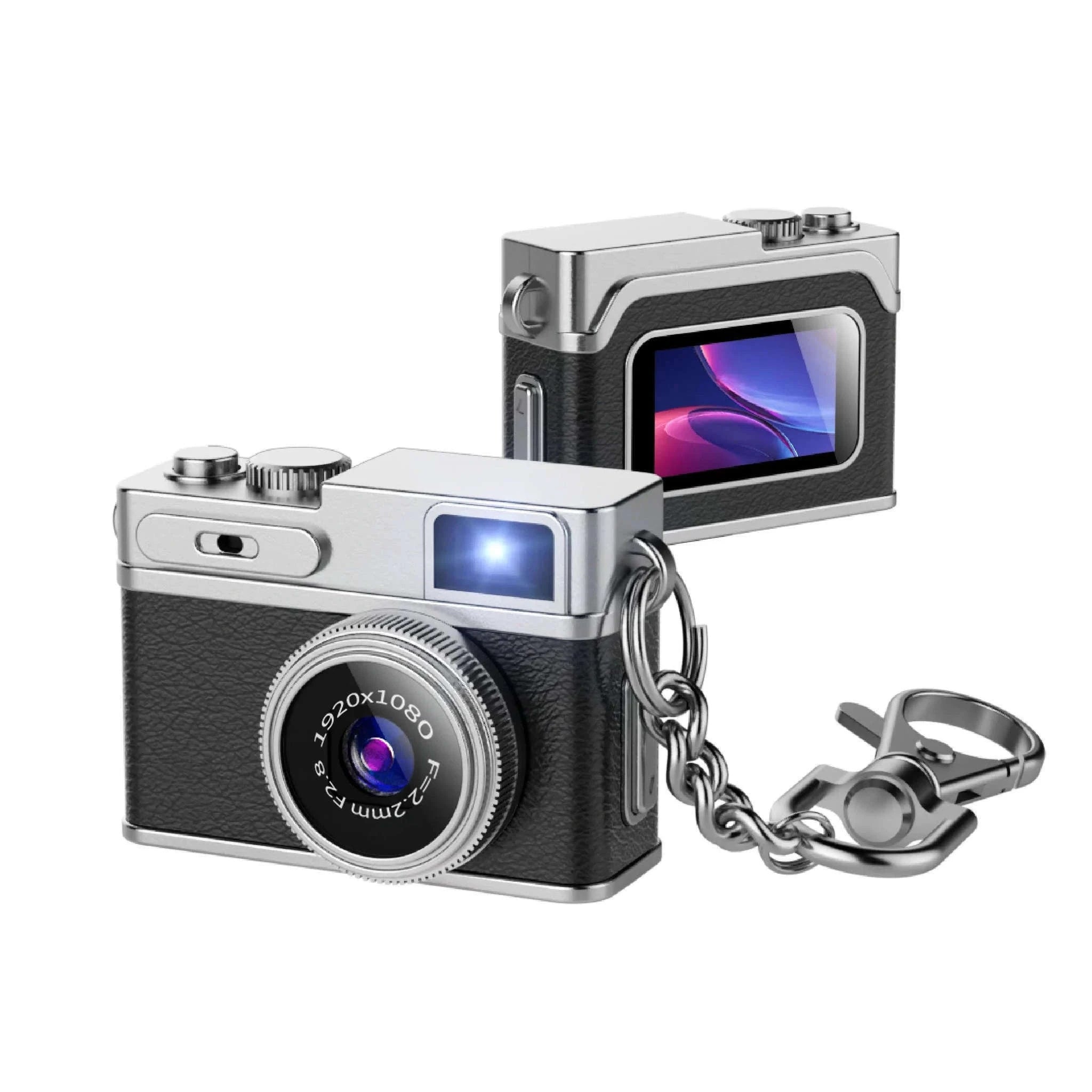 1080P HD Retro Thumb Camera Mini Keychain Wearable Recorder-G1 White / 8GB TF CARD