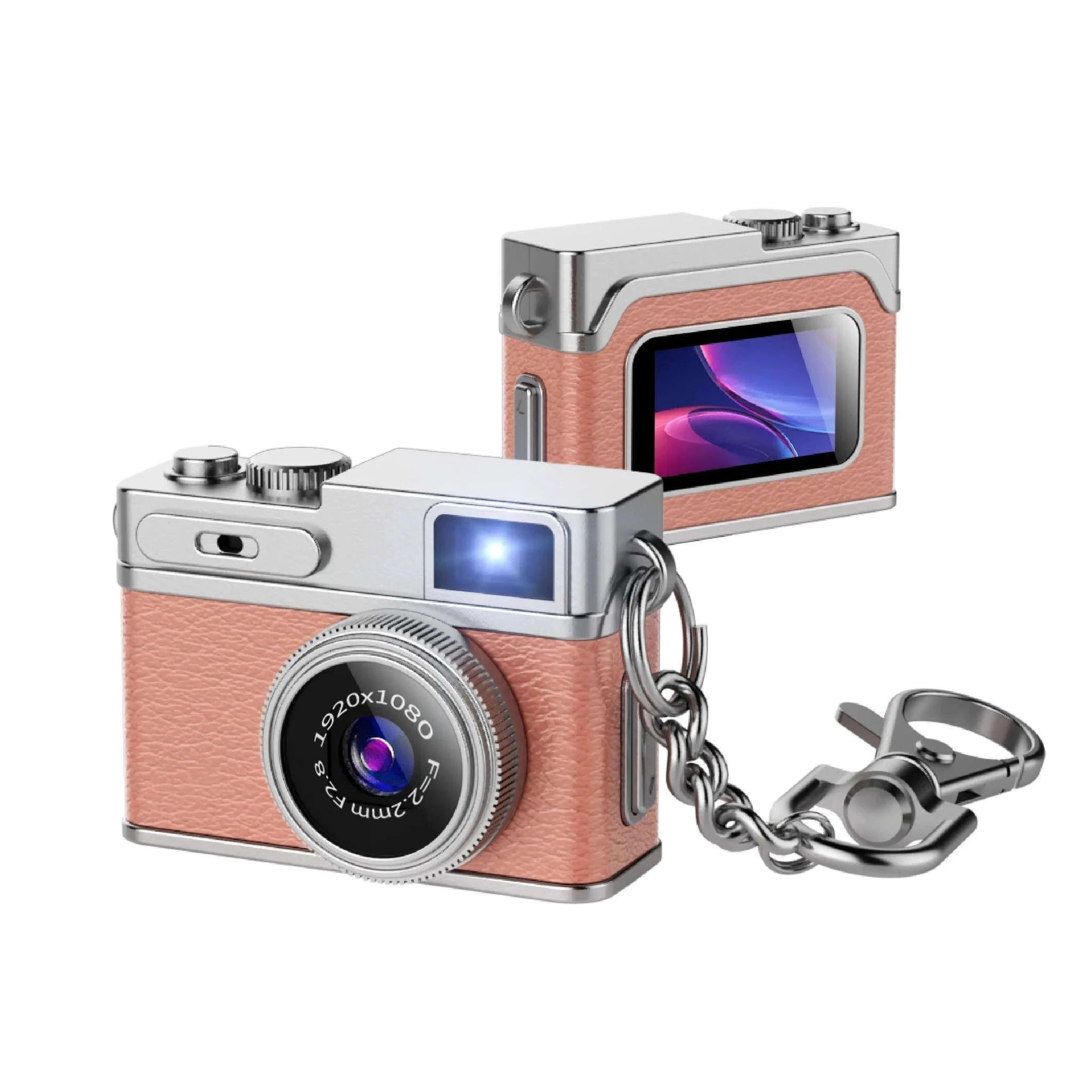 1080P HD Retro Thumb Camera Mini Keychain Wearable Recorder-G1 White / 8GB TF CARD