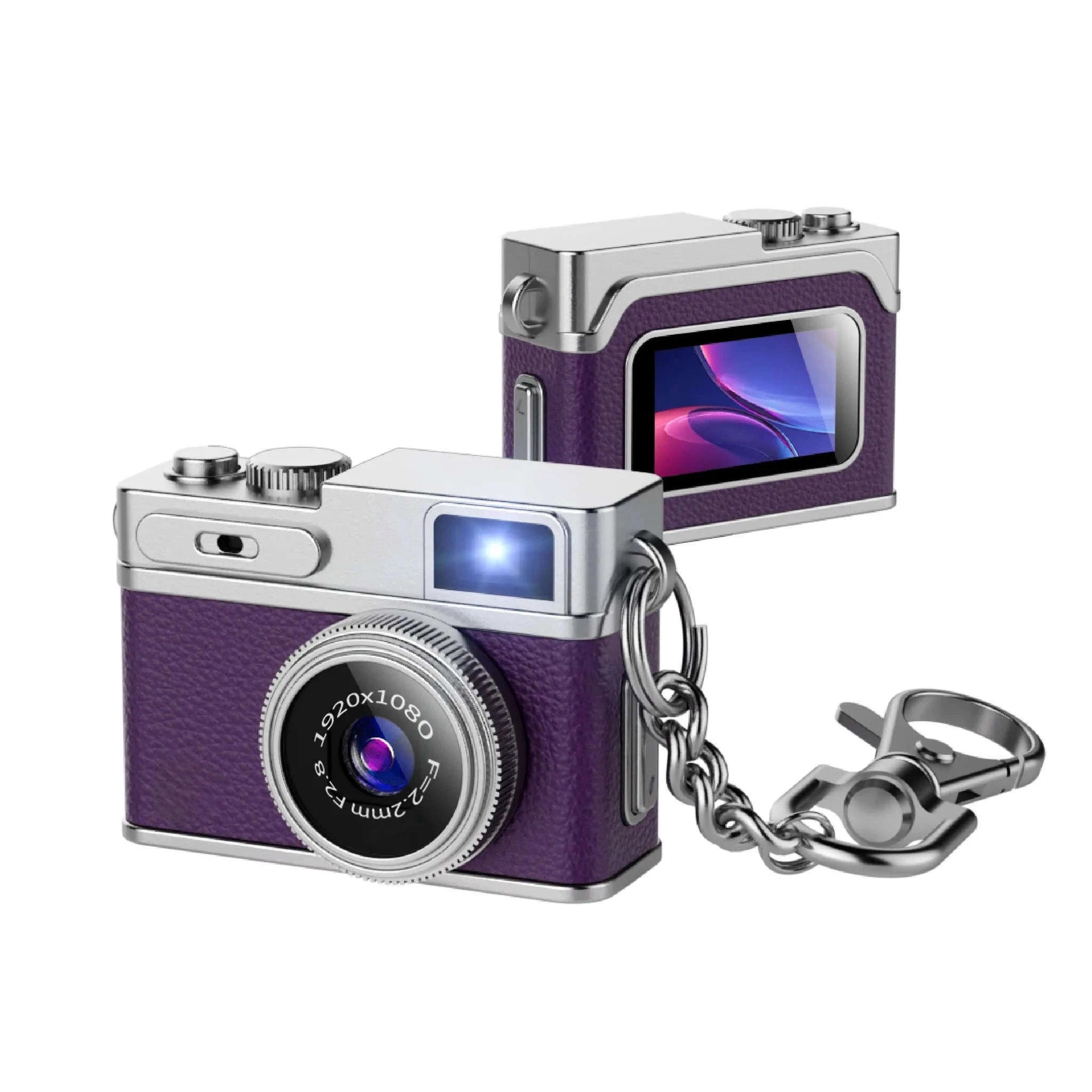 1080P HD Retro Thumb Camera Mini Keychain Wearable Recorder-G1 White / 8GB TF CARD