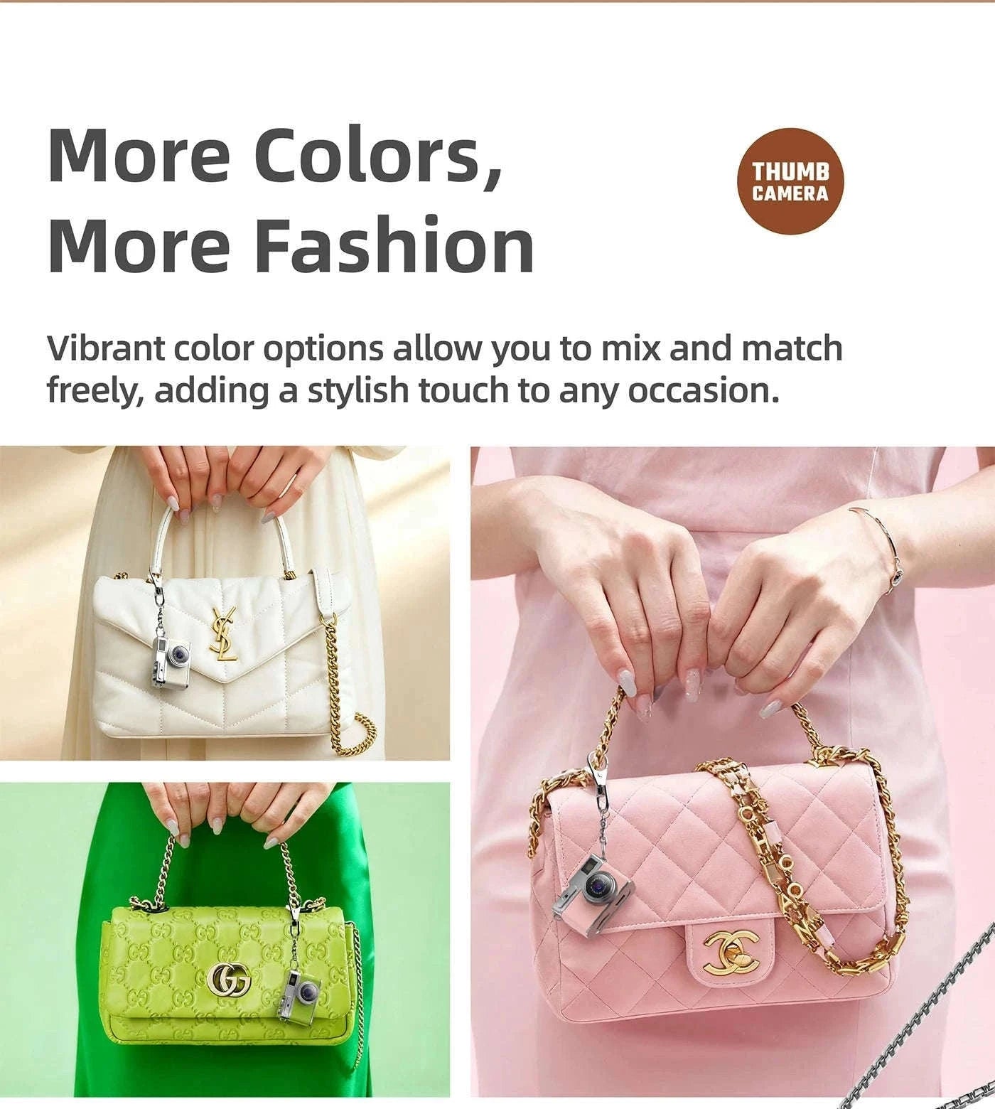 1080P HD Retro Thumb Camera Mini Keychain Wearable Recorder-G1 White / 8GB TF CARD