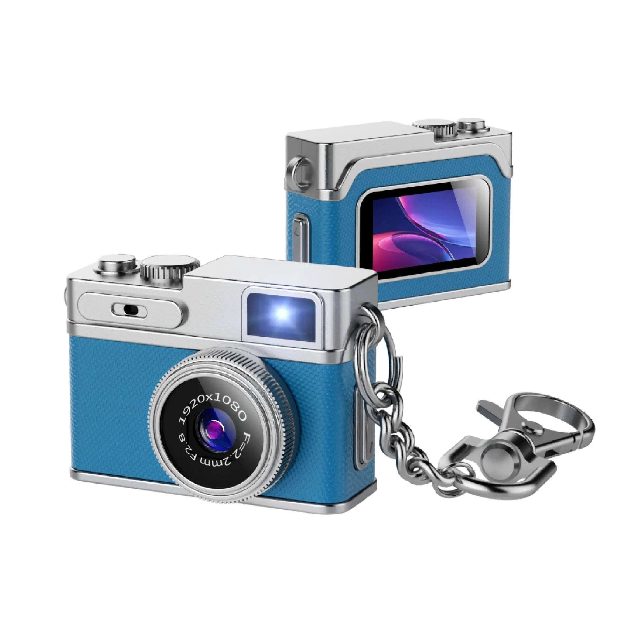 1080P HD Retro Thumb Camera Mini Keychain Wearable Recorder-G1 White / 8GB TF CARD